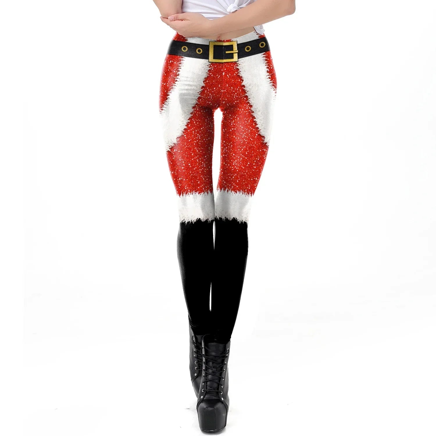 Grønne og Røde Alve-Tights / Jule-Leggings
