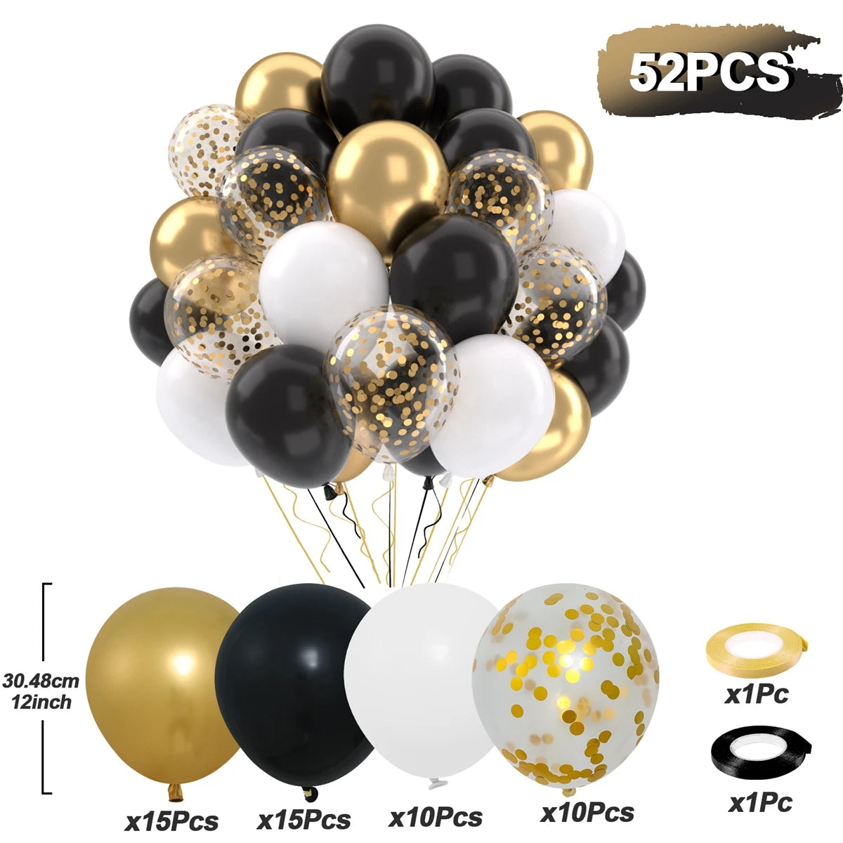 Perlemor & Metallisk Ballongmiks – Flerpakning