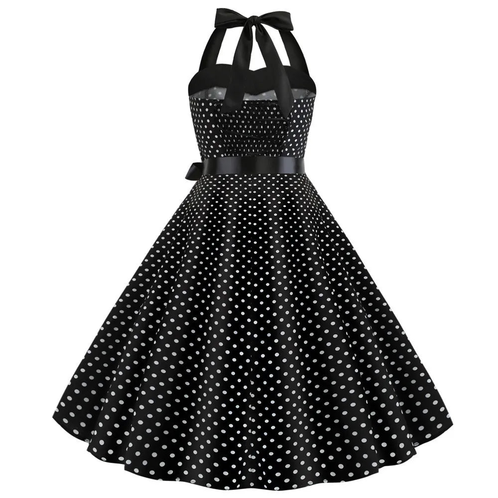 Halterneck Polka Dot Pin-up Kjole