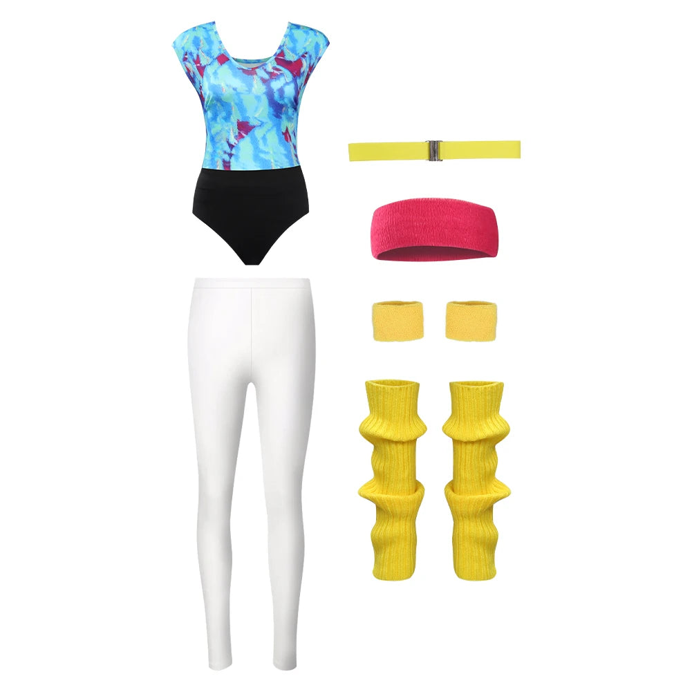 80s Neon Patchwork Retro Dress / Jumpsuit for Voksne