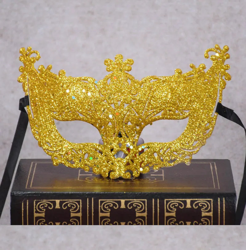 Glitrende Gullpudder Revemaske