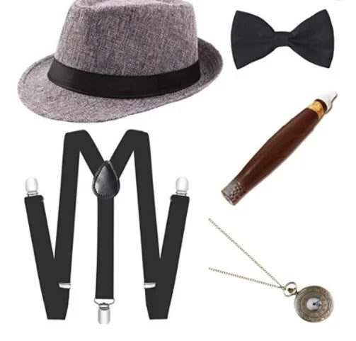 1920-tallet Gangster Tilbehørsett for Menn (Peaky Blinders Stil)