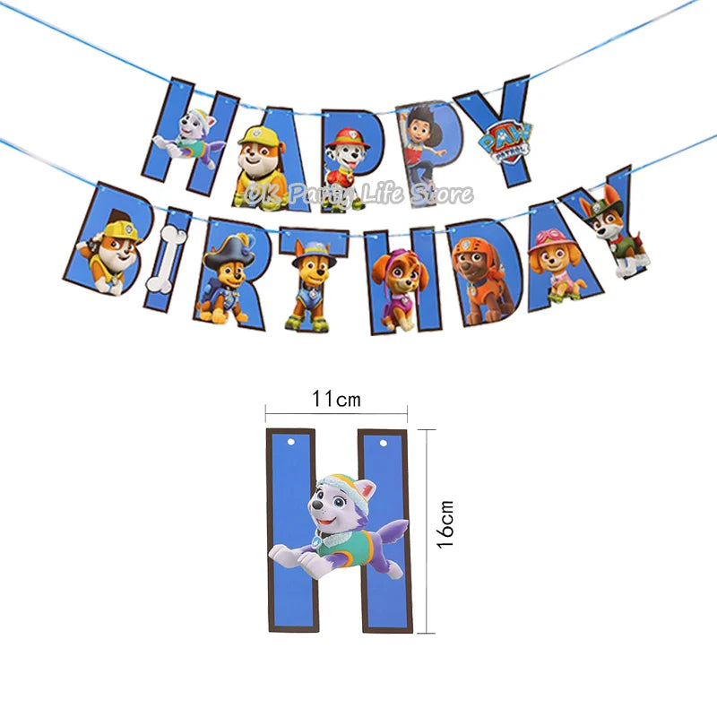 Paw Patrol Bursdagssett – Ballonger, Servise & Banner
