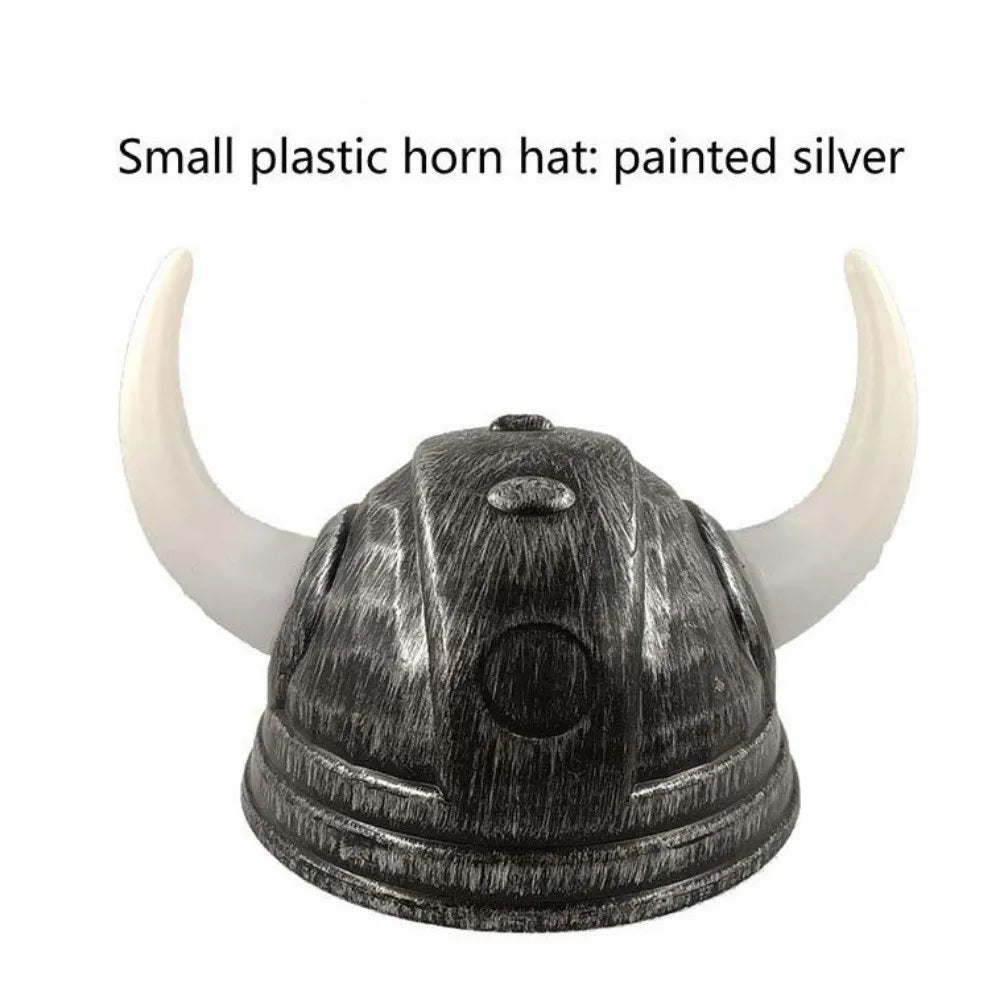 Vikinghjelm med Horn og Fletter