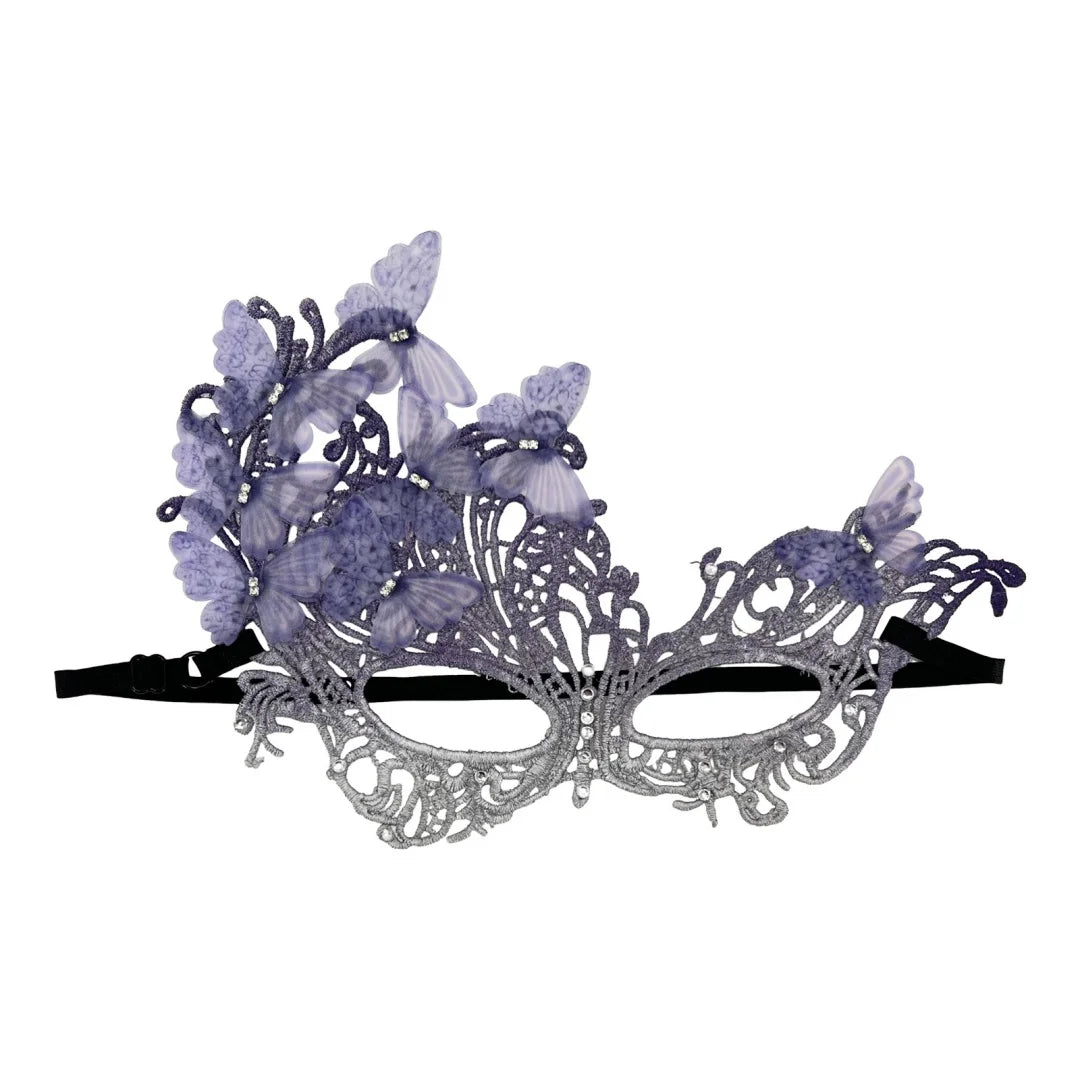 Sommerfugl Blondemaske med Strass