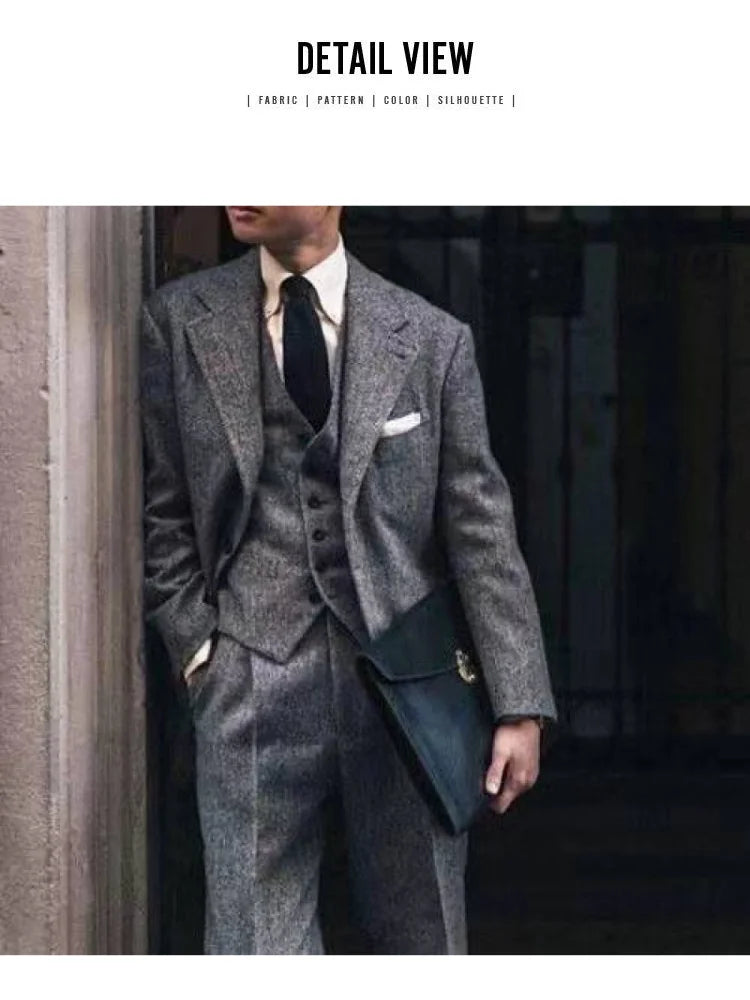 Peaky Blinders 3-Delt Rutete Dress for Menn