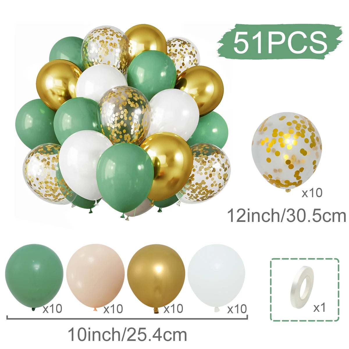 Perlemor & Metallisk Ballongmiks – Flerpakning