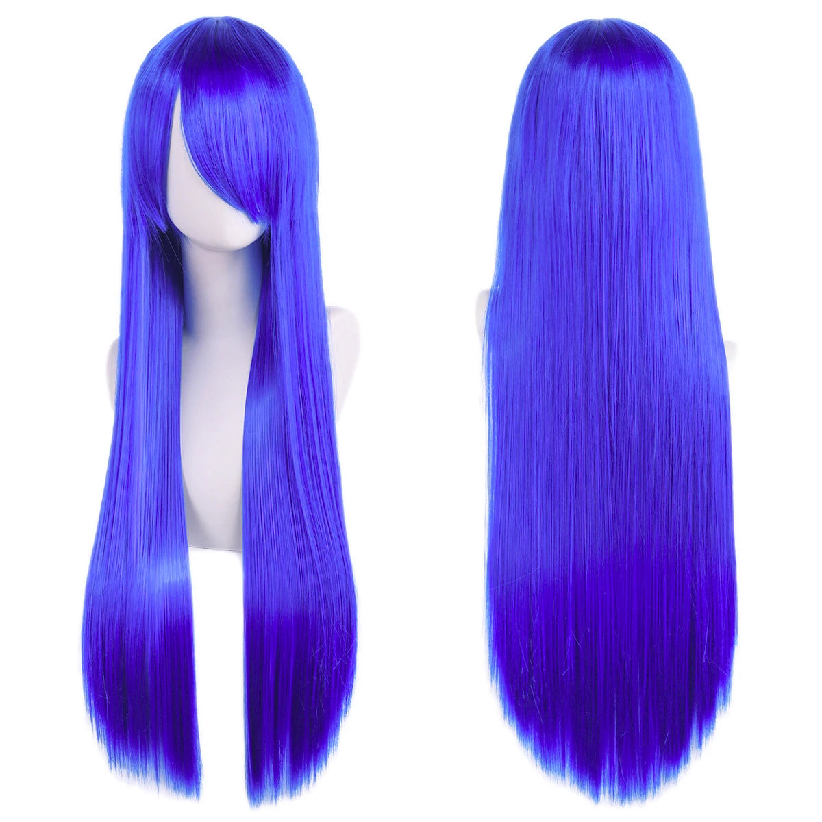 Lang Rett Lolita Cosplay-Parykk med Pannelugg (80 cm)
