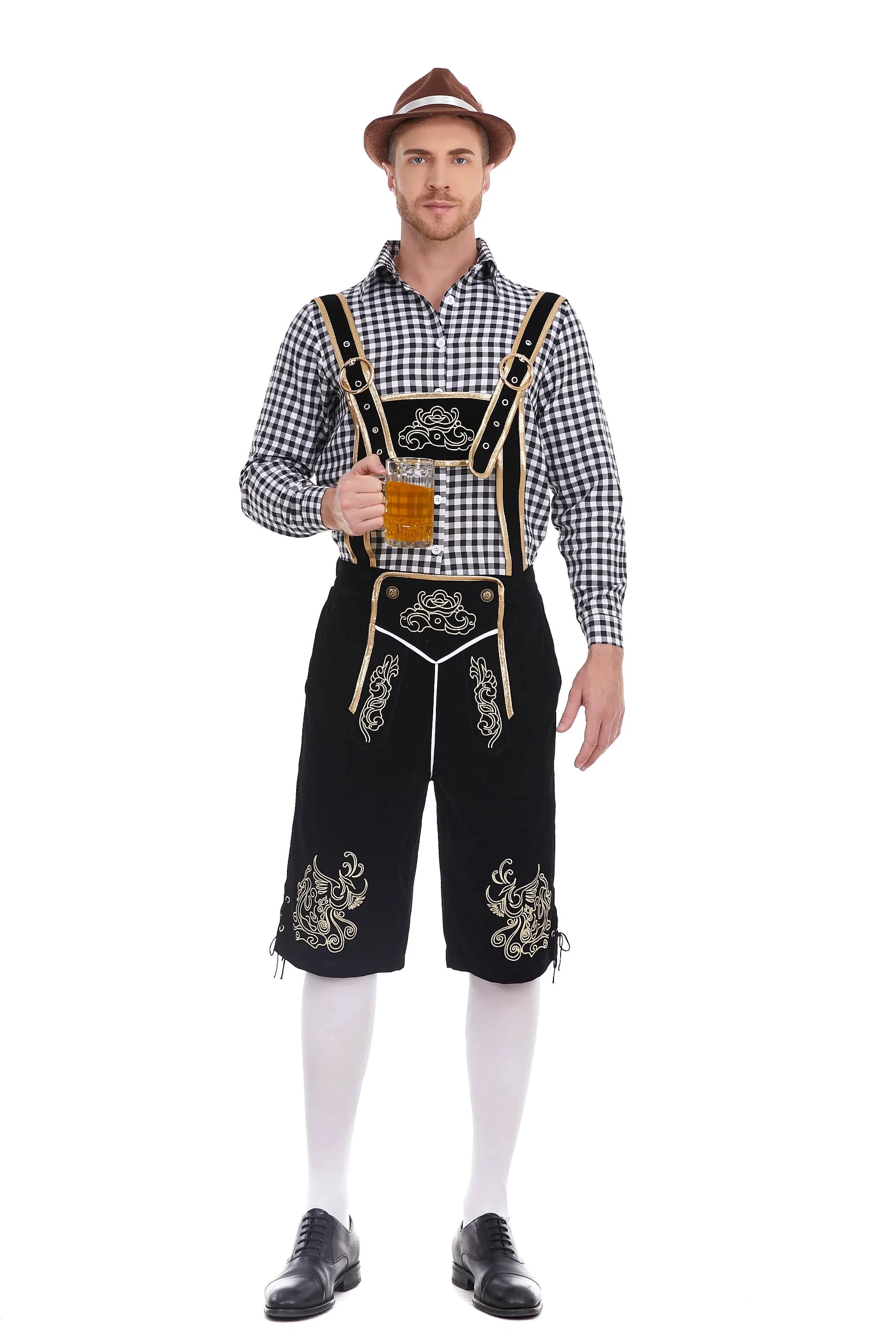 3-Delers Lederhosen Oktoberfest Antrekk for Menn
