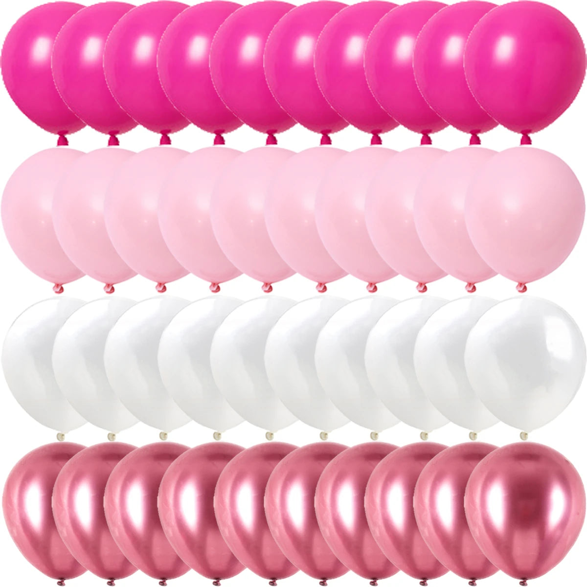 Rose Rosa Metalliske & Konfetti Ballonger