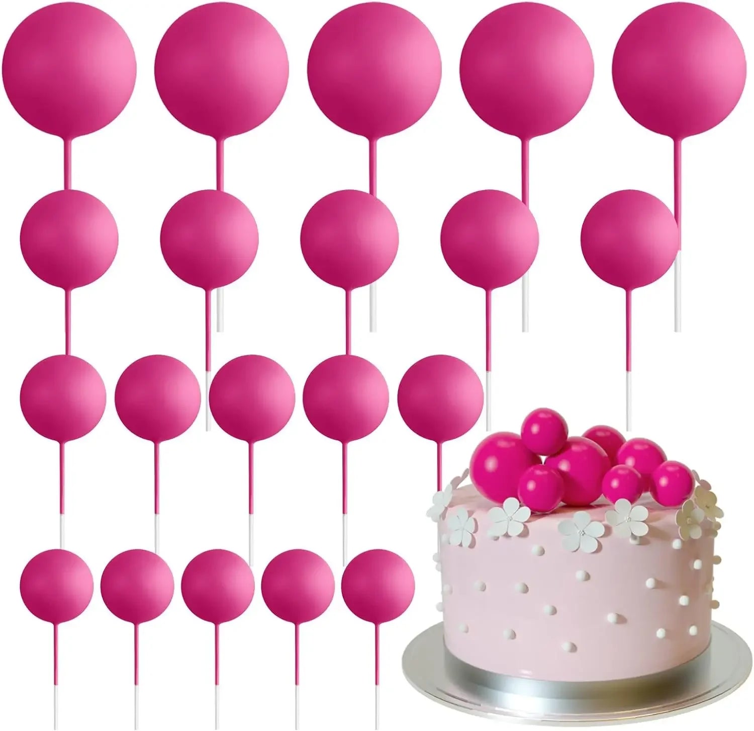 20-Pakning Mini Ballong Kake-Topper Sett