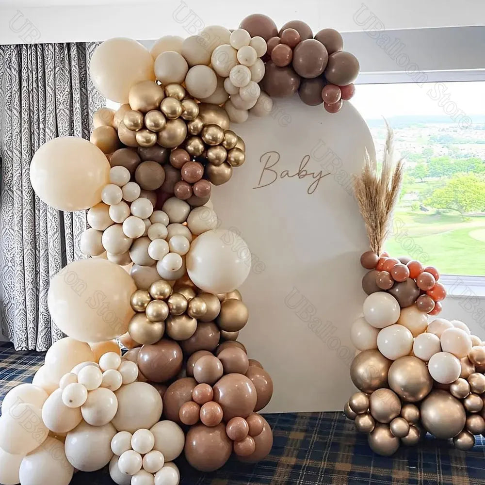 Boho Nøytrale Latexballonger – Sand, Kaffe & Nude