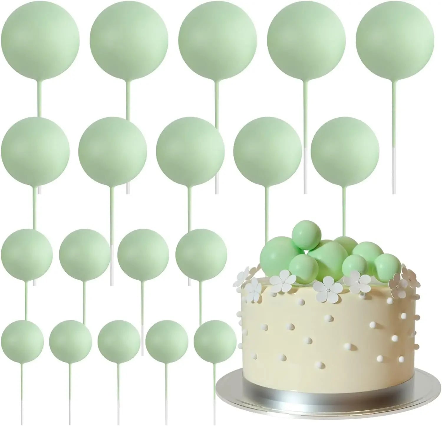 20-Pakning Mini Ballong Kake-Topper Sett