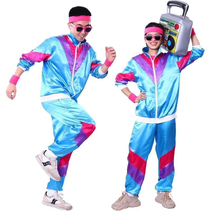 80s & 90s Hip-Hop Windbreaker Treningsdress for Herre