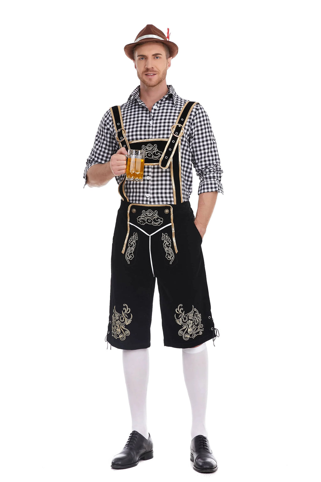 3-Delers Lederhosen Oktoberfest Antrekk for Menn