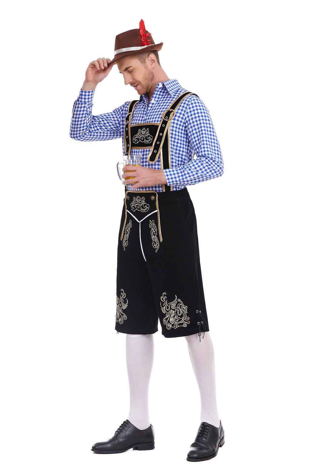 3-Delers Lederhosen Oktoberfest Antrekk for Menn