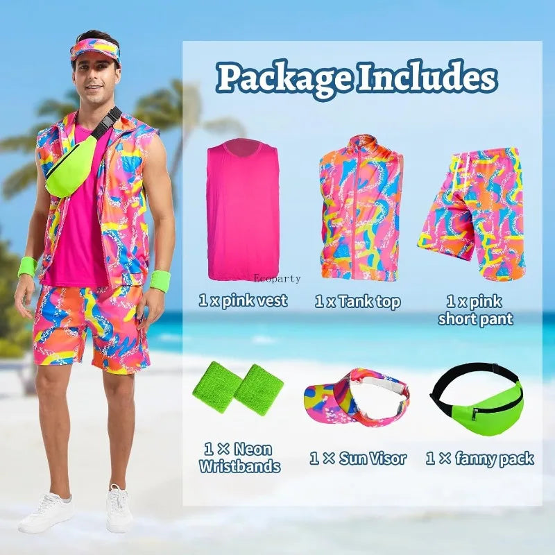 Retro 80s Treningsantrekk Kostyme for Herre