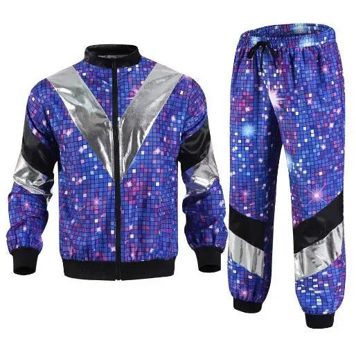 Komplett 80s Retro Treningsdress med Svettebånd