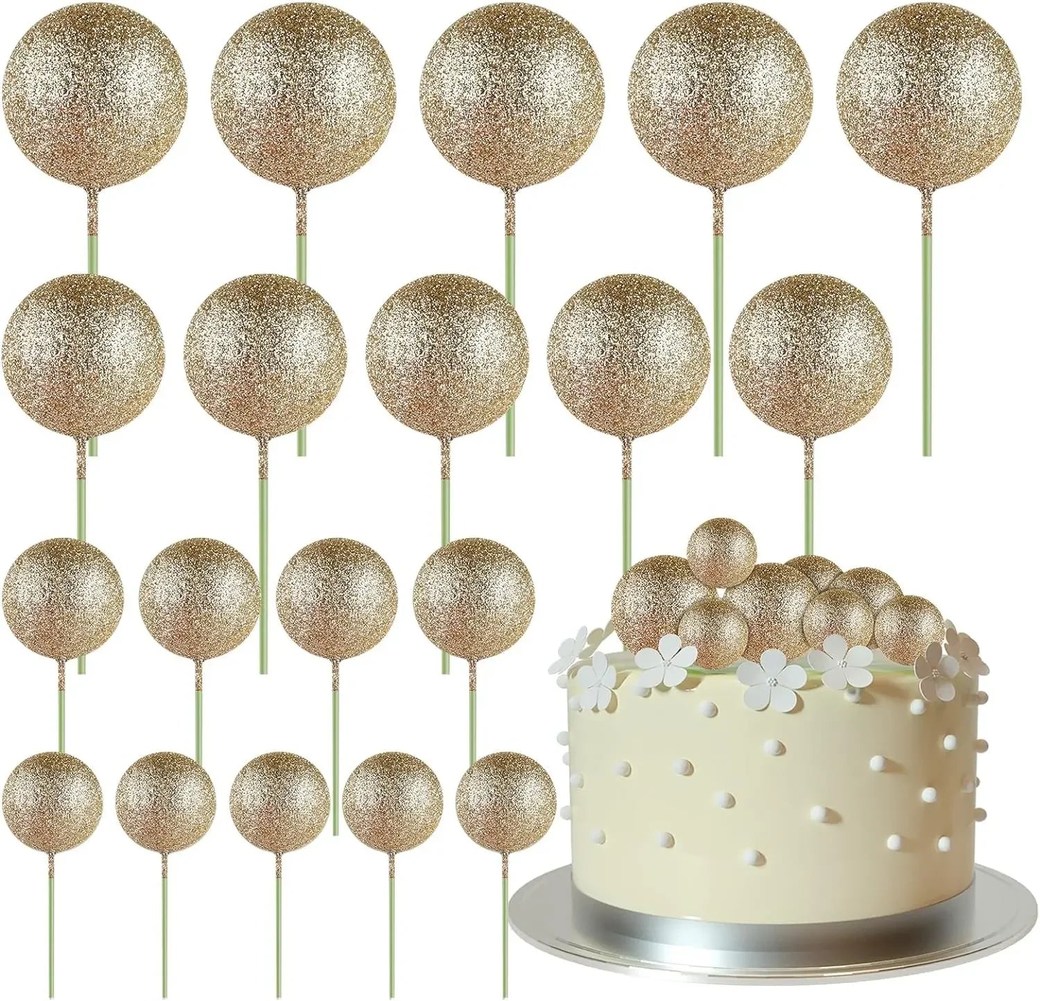 20-Pakning Mini Ballong Kake-Topper Sett