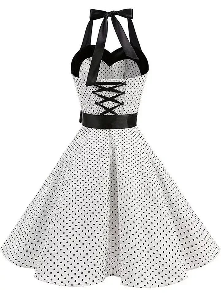 Halterneck Polka Dot Pin-up Kjole